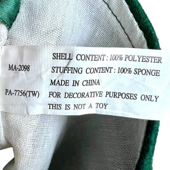 Santa Claus Green Velour Christmas Holiday Stocking Embroidered Applique 16" - Picture 9 of 9